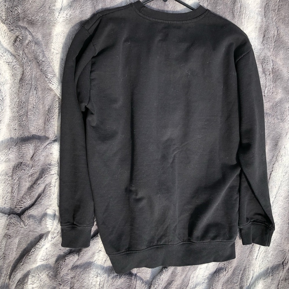 Black ghost face crew neck with terry cloth graphic - Picture 3 of 4